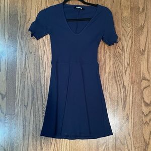 Reformation Navy Blue Sara Dress Tie Sleeve XS